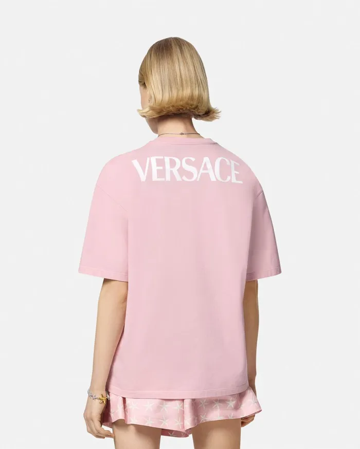 TShirts and Sweatshirts Women Versace Barocco Sea Oversized TShirt Pinkprint