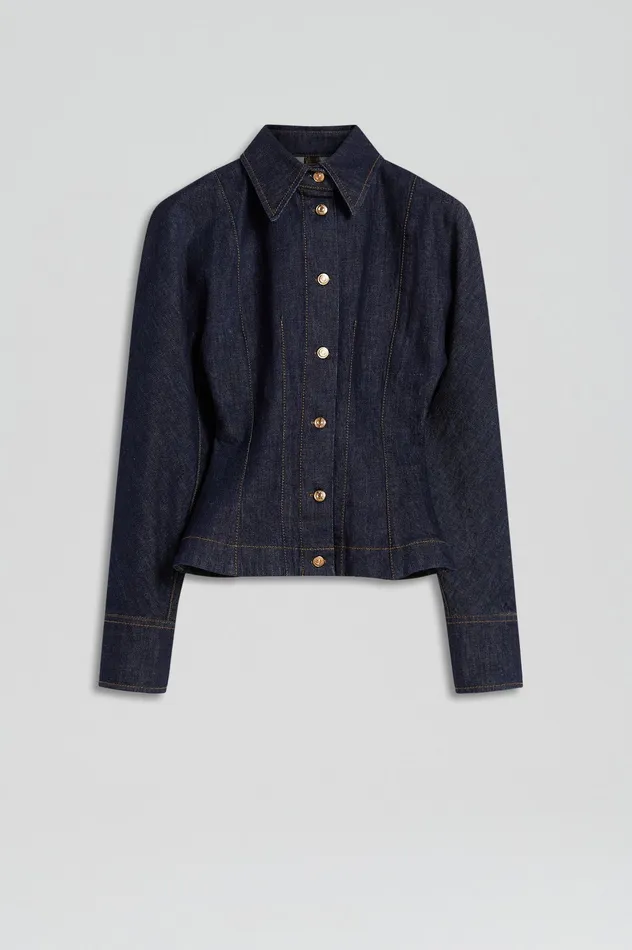 Tops DENIM COCOON SLEEVE JACKET INDIGO Scanlan Theodore Women