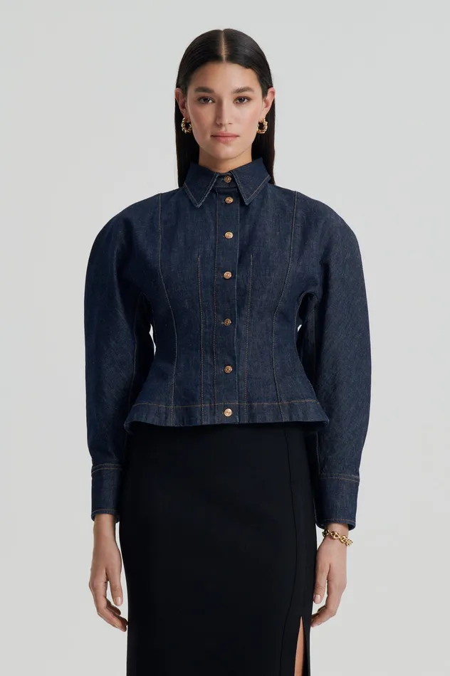 Tops DENIM COCOON SLEEVE JACKET INDIGO Scanlan Theodore Women