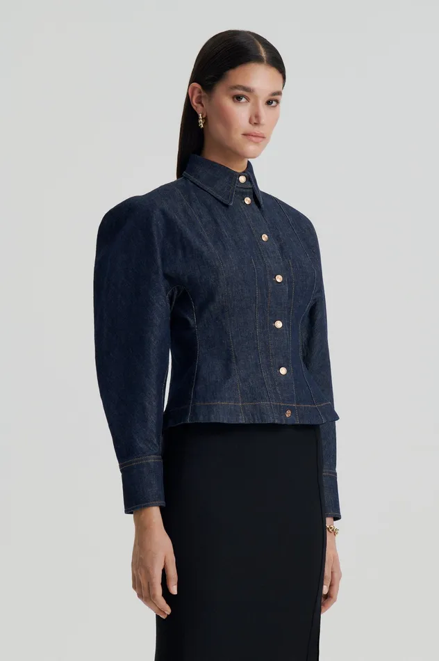 Tops DENIM COCOON SLEEVE JACKET INDIGO Scanlan Theodore Women