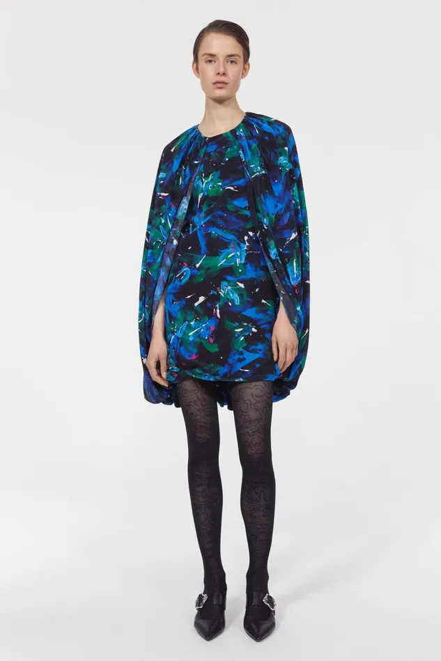 Virginie Floral Dress Black Cobalt Women Rodebjer Dresses and Caftans