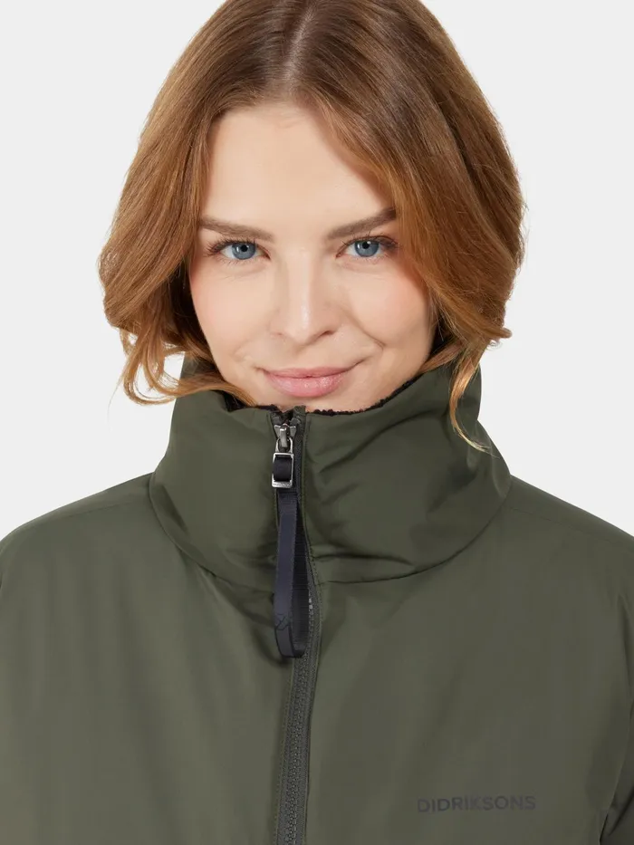 Women Fabiola Parka Deep Green Didriksons Autumn Jackets