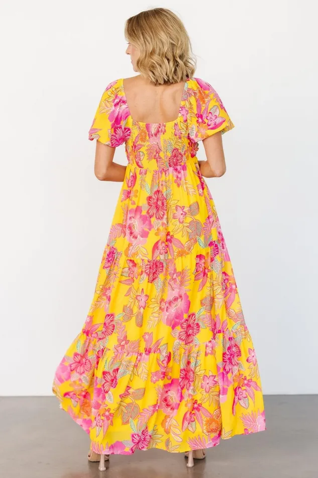 Women Maxi Dresses Baltic Born Darla Maxi Dress Yellow Pink Floral Women Maxi Dresses Baltic Born Darla Maxi Dress Yellow Pink Floral