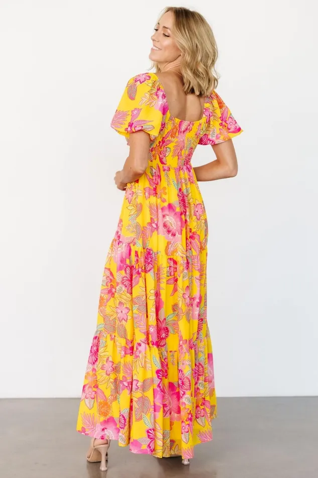 Women Maxi Dresses Baltic Born Darla Maxi Dress Yellow Pink Floral Women Maxi Dresses Baltic Born Darla Maxi Dress Yellow Pink Floral