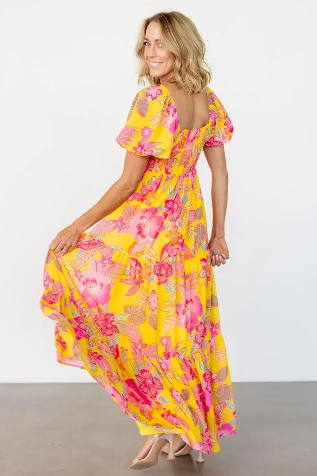 Women Maxi Dresses Baltic Born Darla Maxi Dress Yellow Pink Floral Women Maxi Dresses Baltic Born Darla Maxi Dress Yellow Pink Floral