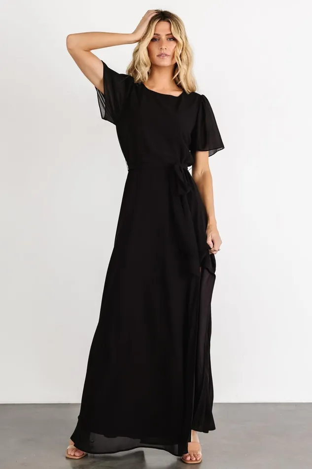 Women Mother Of The Bride Baltic Born Naomi Short Sleeve Maxi Dress Black Women Mother Of The Bride Baltic Born Naomi Short Sleeve Maxi Dress Black