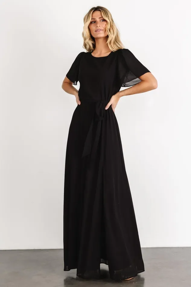Women Mother Of The Bride Baltic Born Naomi Short Sleeve Maxi Dress Black Women Mother Of The Bride Baltic Born Naomi Short Sleeve Maxi Dress Black