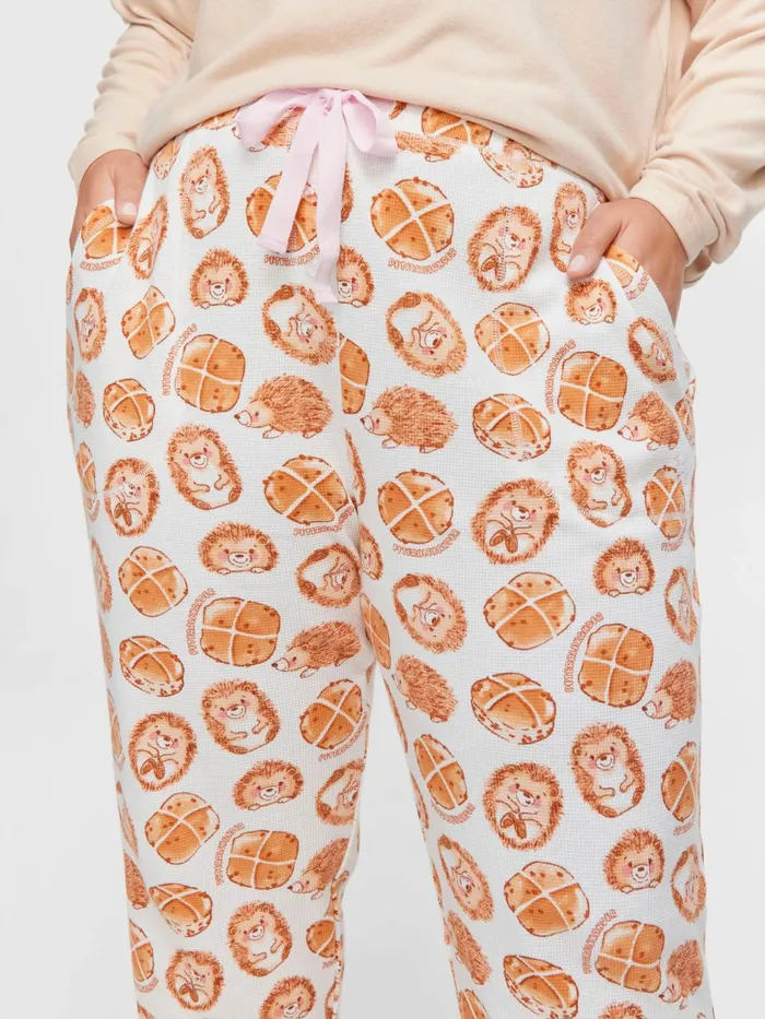 Women PA Plus Cute Buns Waffle Easy Pj Pant Multi Peter Alexander Online Only Styles