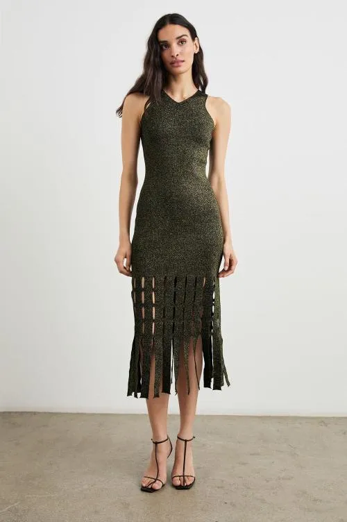 Women Rails Dresses and Rompers Kaia Dress Gold Lurex