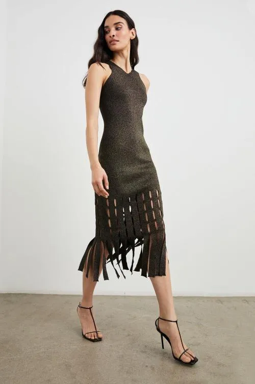 Women Rails Dresses and Rompers Kaia Dress Gold Lurex Women Rails Dresses and Rompers Kaia Dress Gold Lurex