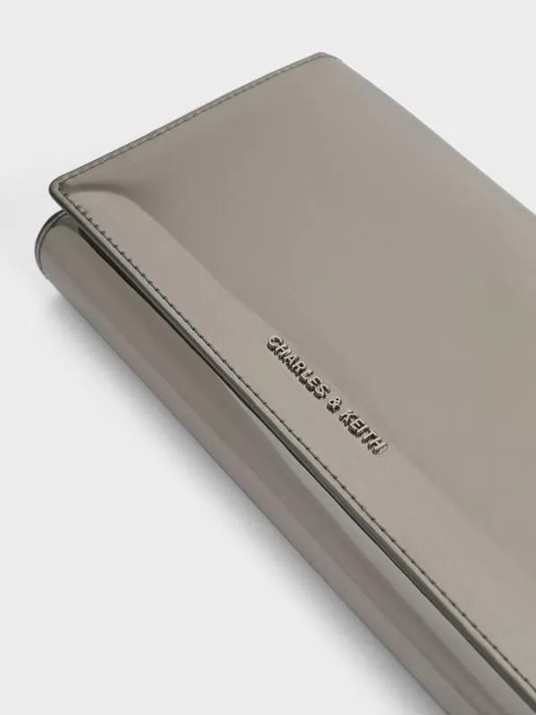 Women Sloane Metallic Long Wallet 8211 Pewter CHARLES and KEITH Long Wallets