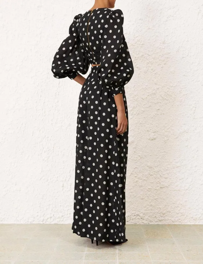 Zimmermann Tops Tuck Bodice Top Blackcream Dot 8211 Women