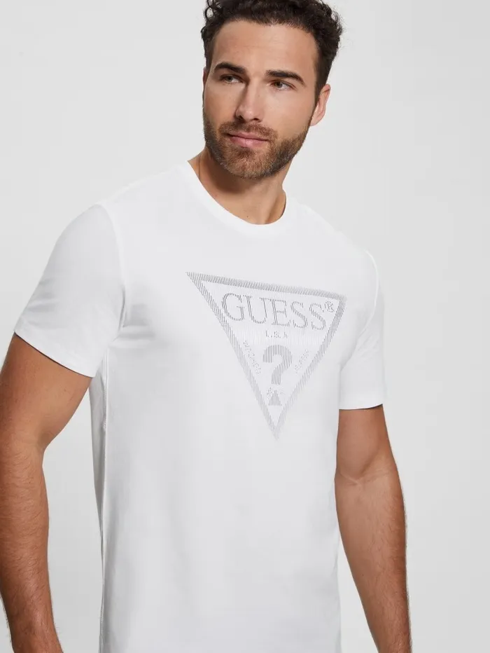 Activewear GUESS Men Eco Triangle Crewneck Tee Pure White