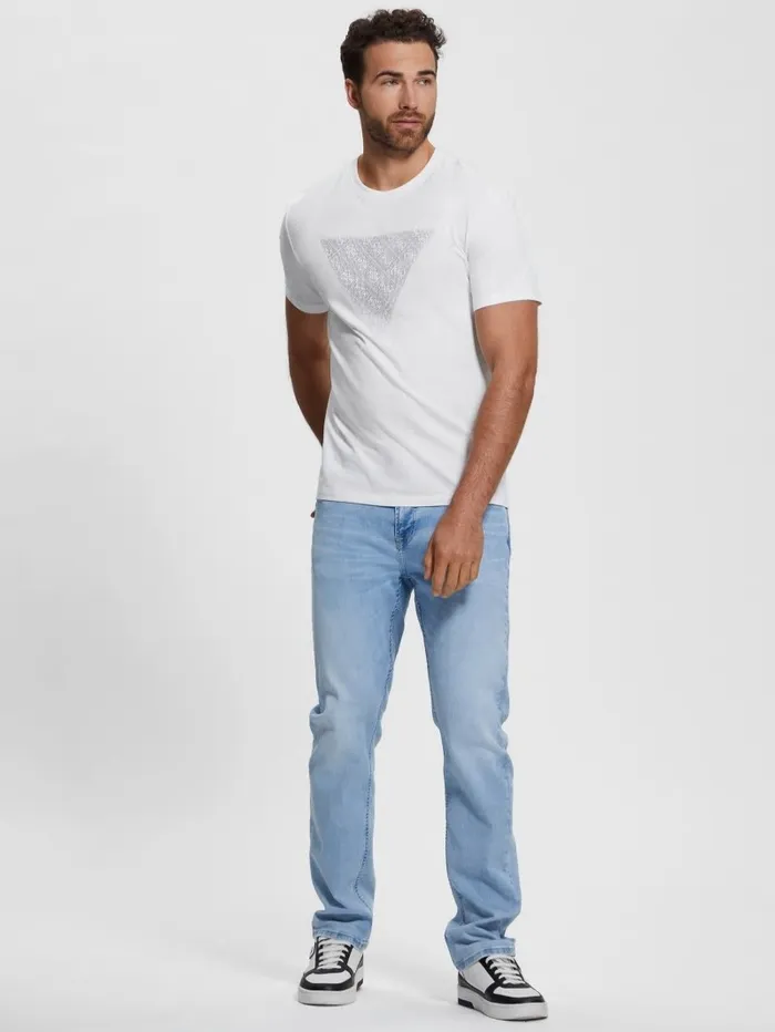 Activewear GUESS Men Eco Triangle Crewneck Tee Pure White