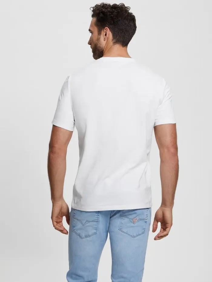 Activewear GUESS Men Eco Triangle Crewneck Tee Pure White