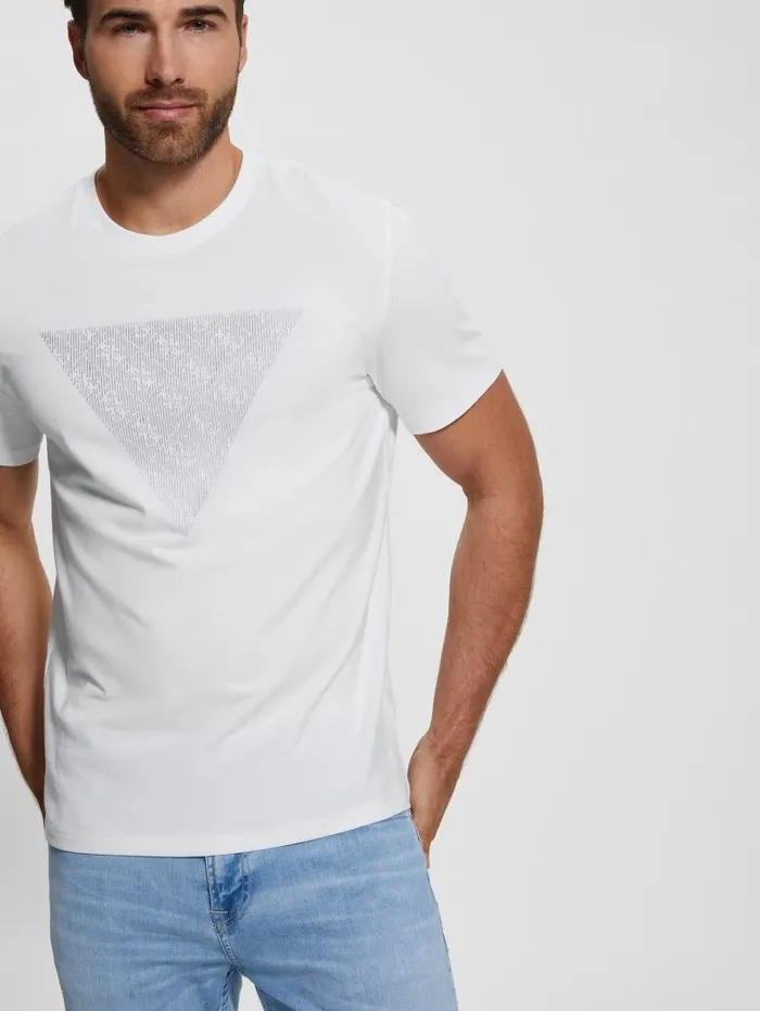 Activewear GUESS Men Eco Triangle Crewneck Tee Pure White