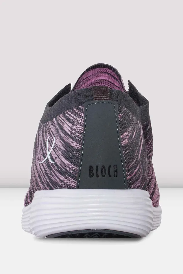 Adult Bloch Adult Omnia Lightweight Knited Sneakers Pink Grey Knit Dance Sneakers