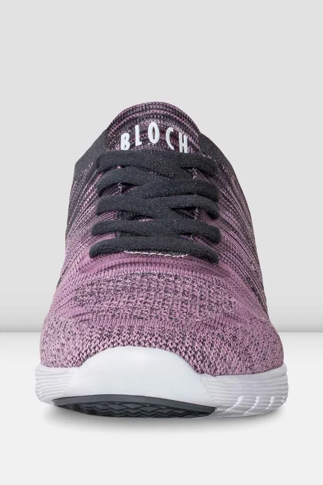 Adult Bloch Adult Omnia Lightweight Knited Sneakers Pink Grey Knit Dance Sneakers