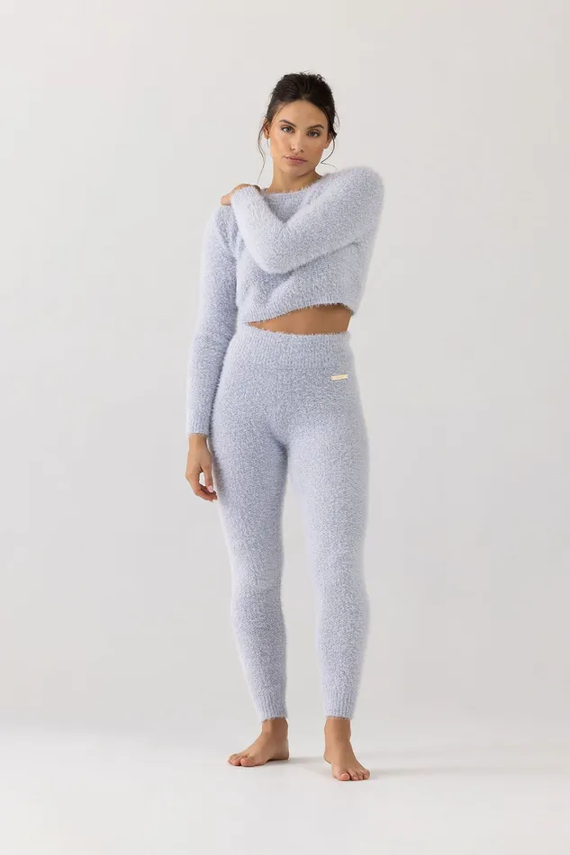 Adult Bloch Bloch Popcorn Stitch Legging Sky Blue Leggings