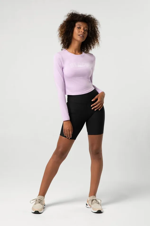 Adult Bloch Ladies Heritage Bloch Print Fitted Long Sleeve Tee Light Purple Tops