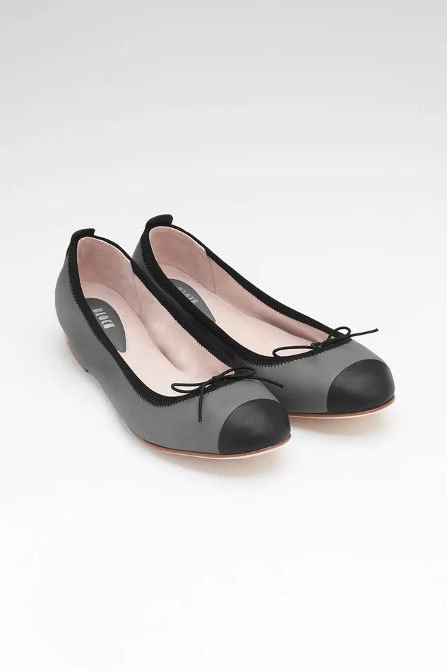 Adult Bloch Ladies Rigel Ballet Flats Ash Black Leather Ballet Flats