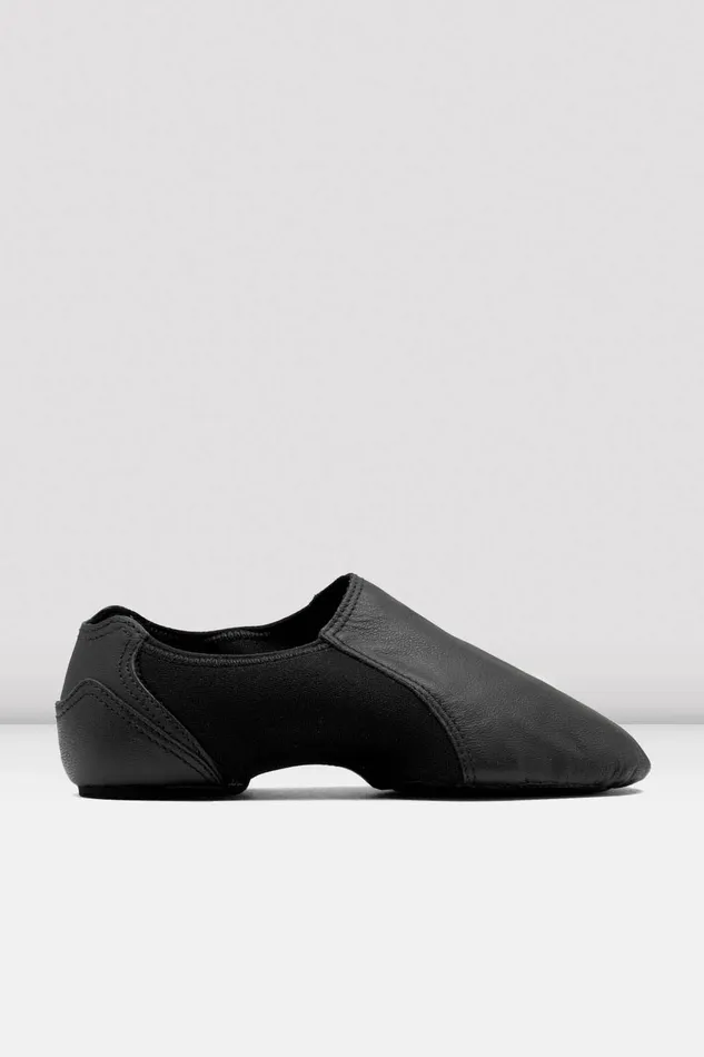 Adult Bloch Ladies Spark Leather and Neoprene Jazz Shoes Black Leather Jazz