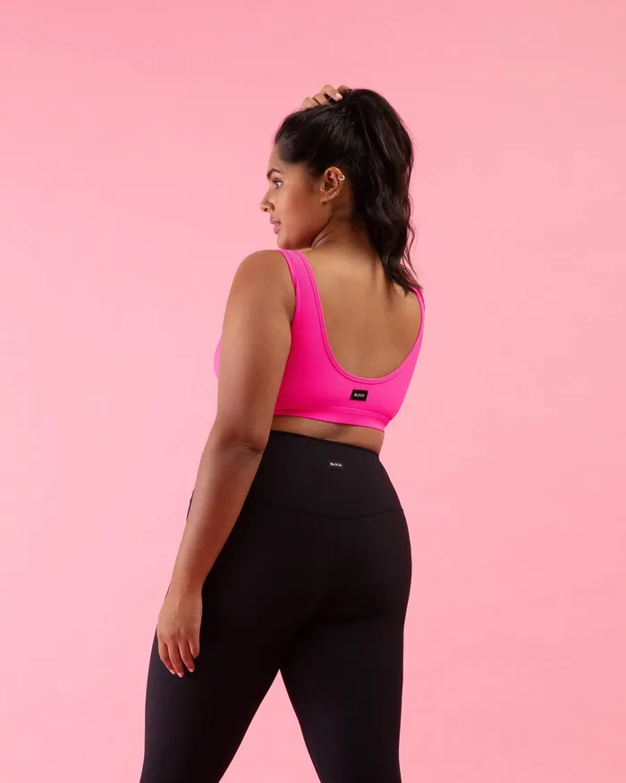 Adult Bloch Play Zip Crop Shocking Pink Tops Bloch