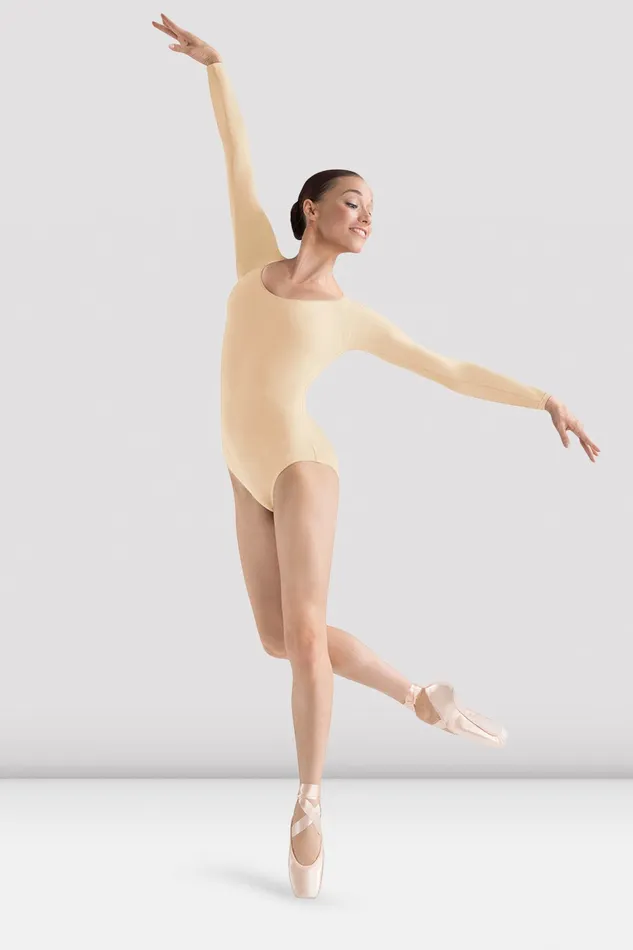 Adult Ladies Lepsi Long Sleeve Leotard Sand Leotards Bloch
