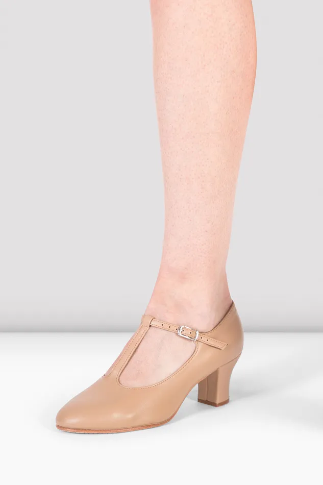 Adult Ladies Roxie Character Shoes Tan Synthetic Leather Character Bloch