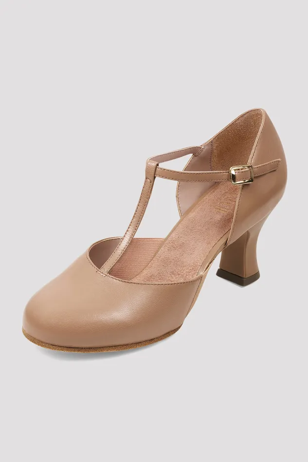 Adult Ladies Split Flex Leather Character Shoes Tan Leather Character Bloch