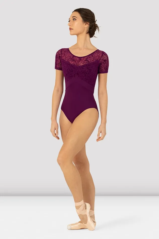 Adult Leotards Bloch Ladies Vienna Short Sleeve Leotard Boysenberry
