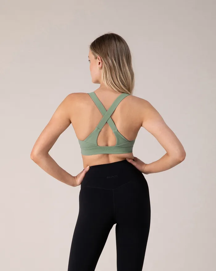 Adult Tops Bloch Blocheverhold Criss Cross Bra Washed Moss