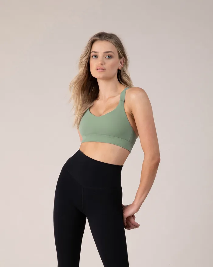 Adult Tops Bloch Blocheverhold Criss Cross Bra Washed Moss