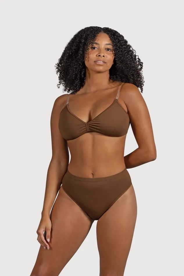 Adult Underwear Bloch Ladies Aquila High Waist Brief Cocoa