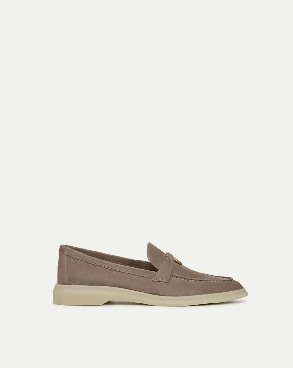 Ailey Suede Loafer Taupe Women Veronica Beard Shoes