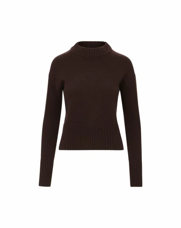 Andi Merino Cashmere Sweater Dark Chocolate Women Veronica Beard Sweaters Andi Merino Cashmere Sweater Dark Chocolate Women Veronica Beard Sweaters