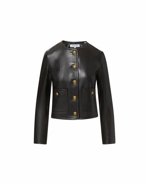 Andrea Leather Jacket Black Women Veronica Beard Jackets and Outerwear Andrea Leather Jacket Black Women Veronica Beard Jackets and Outerwear