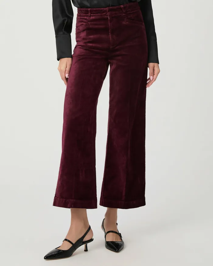 Anessa Trouser Wide Leg Pant 8211 Dark Oxblood Velvet Pants PAIGE Women Anessa Trouser Wide Leg Pant 8211 Dark Oxblood Velvet Pants PAIGE Women