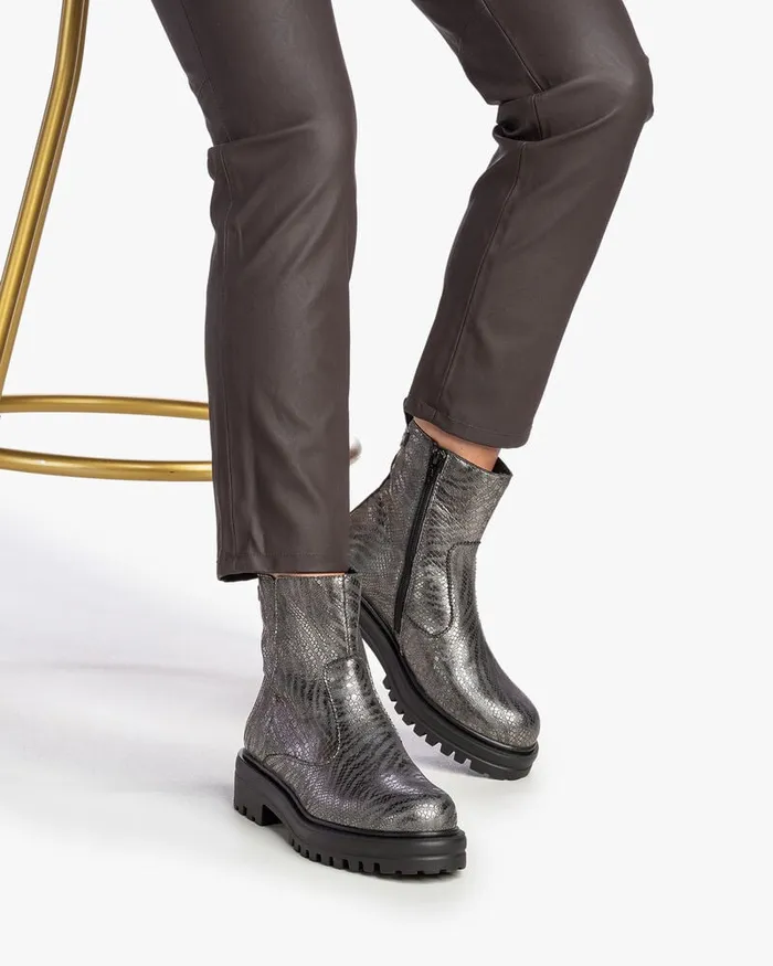 Ankle Boots Women Floris Van Bommel Wonki 1000 Metallicprint