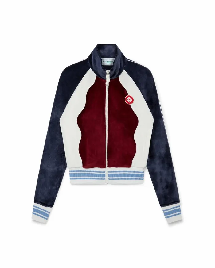 Aprs Sport Women Casablanca Paris Burgundy Velour Panelled Track Top