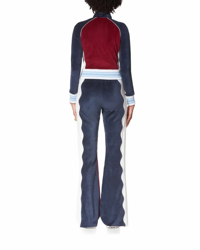 Aprs Sport Women Casablanca Paris Burgundy Velour Panelled Track Top Aprs Sport Women Casablanca Paris Burgundy Velour Panelled Track Top