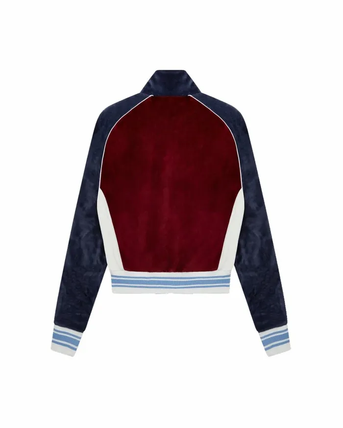 Aprs Sport Women Casablanca Paris Burgundy Velour Panelled Track Top Aprs Sport Women Casablanca Paris Burgundy Velour Panelled Track Top