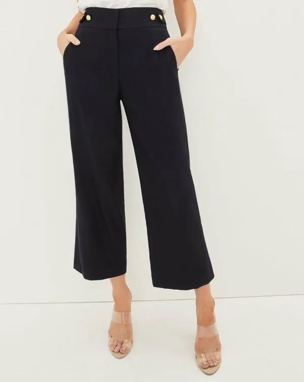 Aubrie Linen Pant Navy Women Veronica Beard Pants Aubrie Linen Pant Navy Women Veronica Beard Pants
