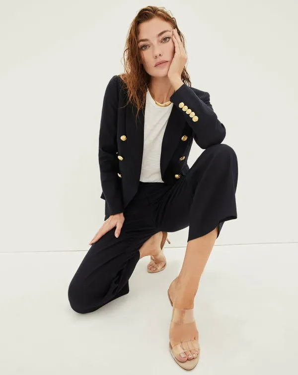 Aubrie Linen Pant Navy Women Veronica Beard Pants Aubrie Linen Pant Navy Women Veronica Beard Pants