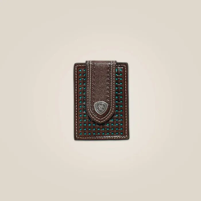 Bags and Wallets Men Ariat Basketweave Card Case Brown