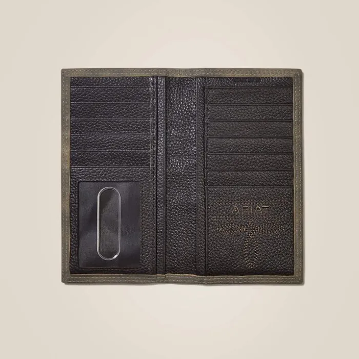 Bags and Wallets Men Ariat Rodeo Wallet Logo Suede Grey Bags and Wallets Men Ariat Rodeo Wallet Logo Suede Grey