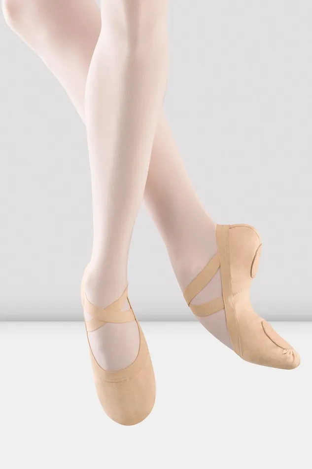 Ballet Bloch Adult Ladies Pro Elastic Canvas Ballet Shoes Light Sand Canvas