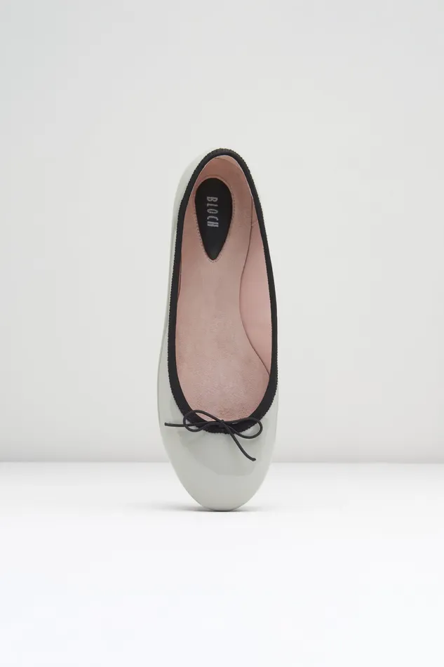 Ballet Flats Adult Ladies Ascella Ballet Flats Silver Patent Bloch