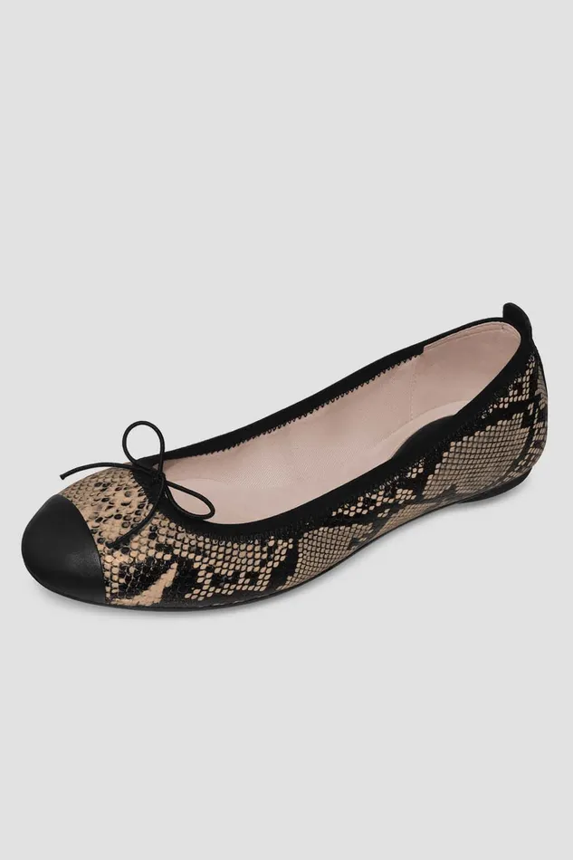 Ballet Flats Bloch Adult Ladies Astra Ballet Flats Tan Python