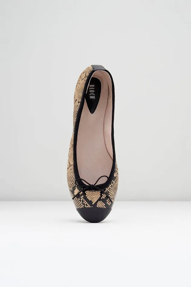 Ballet Flats Bloch Adult Ladies Astra Ballet Flats Tan Python